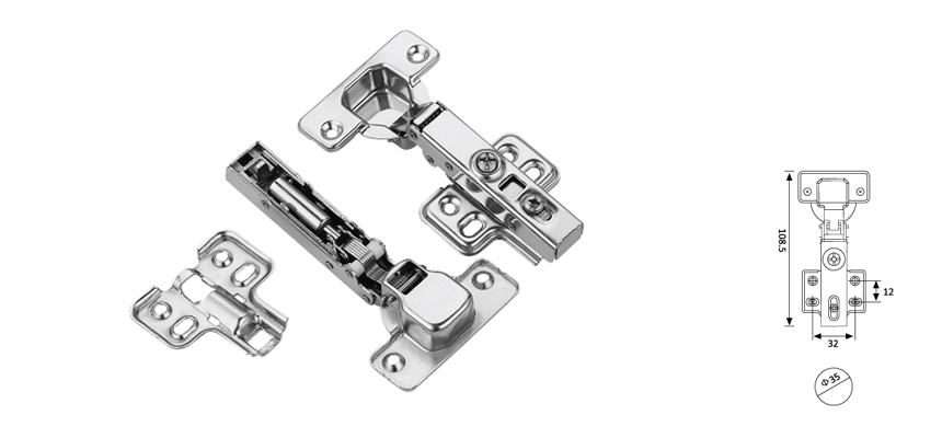 Hydraulic Concealed Hinge,Clip-on Type,Euro-designed